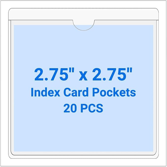 20 PCS Clear Self Adhesive Plastic Label Pockets, Top Loading Business & by Kvatr-X