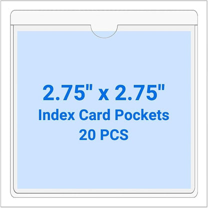 20 PCS Clear Self Adhesive Plastic Label Pockets, Top Loading Business & by Kvatr-X