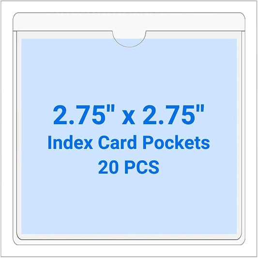 20 PCS Clear Self Adhesive Plastic Label Pockets, Top Loading Business & by Kvatr-X