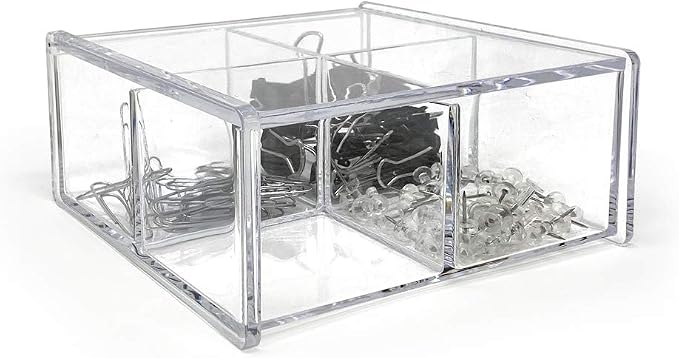 Isaac Jacobs 4-Compartment Square Clear Acrylic Organizer - Image 5