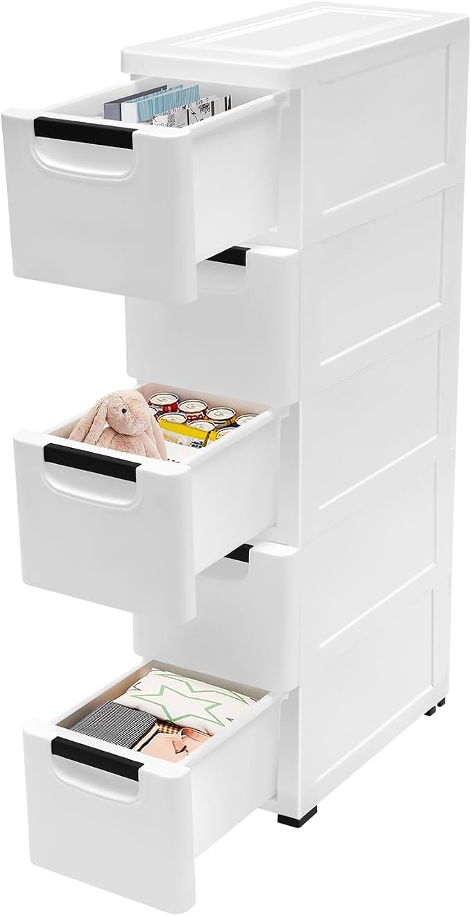 5 Drawers Stackable Storage Drawers Plastic Storage Drawers Collapsible Storage by Unknown
