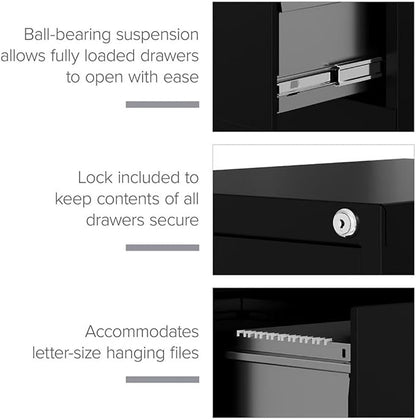 Scranton and Co 22" Deep 4 Drawer Letter File Cabinet in Putty, Fully Assembled - Image 9