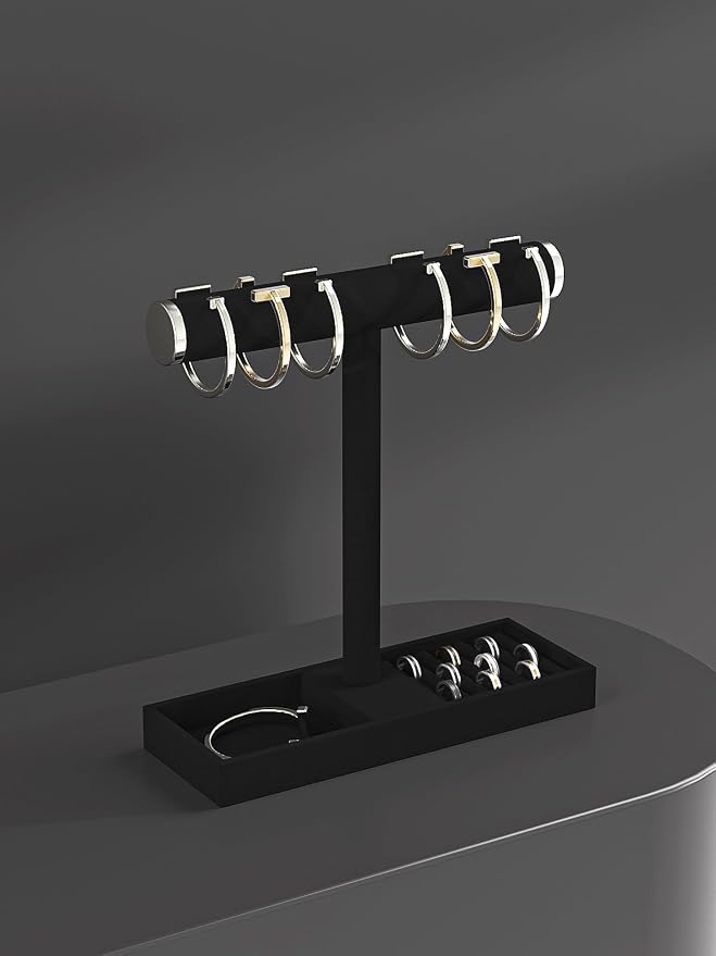 Bracelet and Necklace Holder, Velvet Jewelry Necklace Display Organizer Stand - Image 4