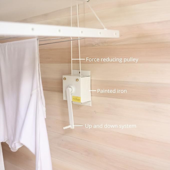 Ceiling Mounted Pulley Drying Rack – Aluminum Clothesline - Image 8