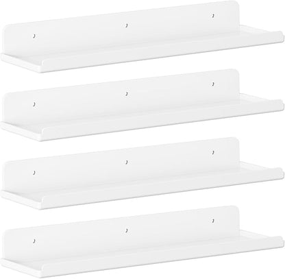 Lifewit Floating Shelves for Wall, 4 Pack White Acrylic Shelf 15" Room Decor by Lifewit