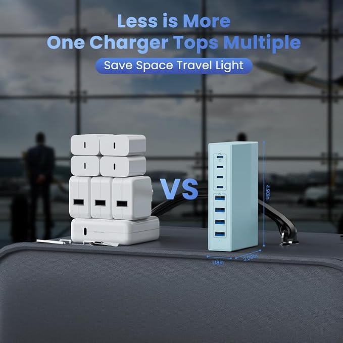200W USB C Charger Block, 8-in-1 GaN III USB C Fast Charging Station Hub - Image 4