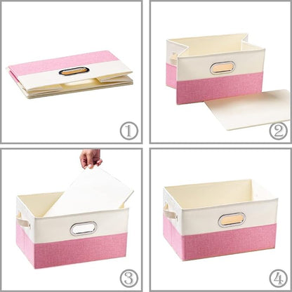 PRANDOM Fodable Storage Bins for Closet Decorative Fabric Storage Baskets Cubes - Image 4