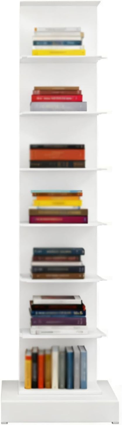 Invisible Vertical Spine Bookshelf Tower, Tall Narrow Metal Bookshelf by Unknown