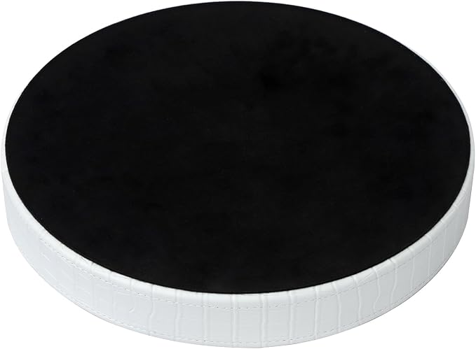 HofferRuffer Faux Leather Round Serving Tray, Vegan Croco Leather Decorative - Image 8