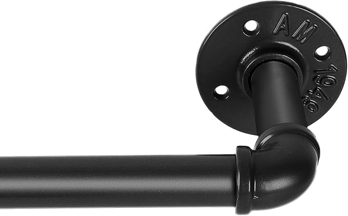 1-Inch Black Curtain Rod by YAJUXIU