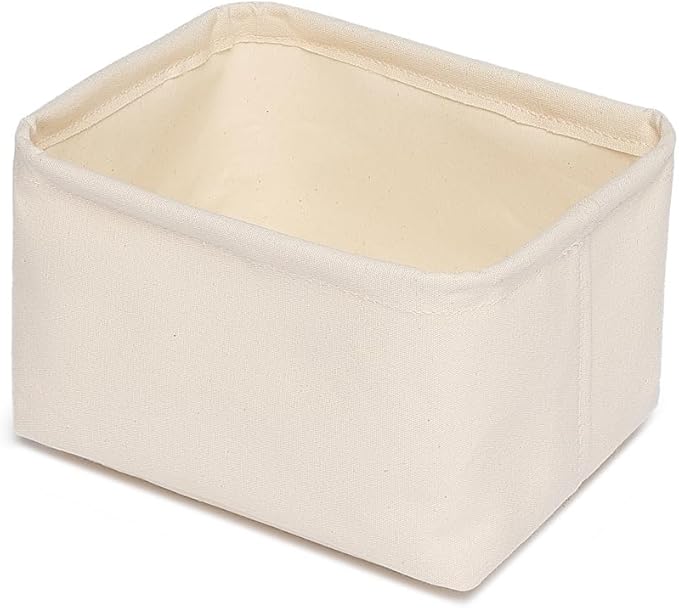 Foldable Storage Bins with Lids Cotton Canvas Rectangular Storage Box Ideal by YONBEN