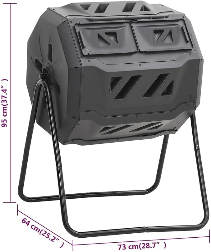 vidaXL Garden Compost Bin Home Garden Lawn Composting Rubbish Waste Box Trash - Image 2