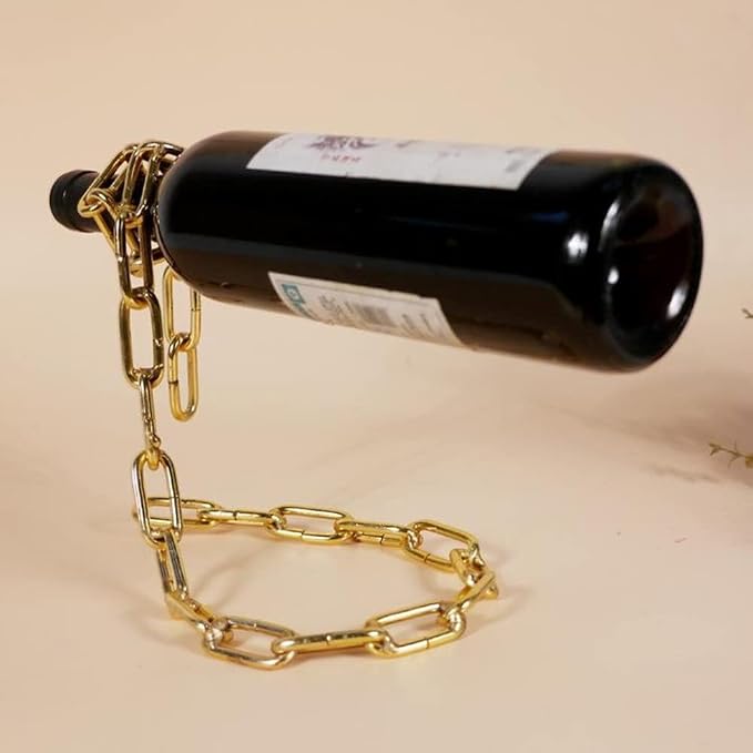 Magic Rope Wine Rack, Creative Metal Chain Suspension Floating Illusion Wine - Image 3
