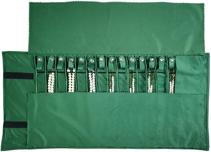 Portable Jewelry Roll Untangled Secure Necklace Travel Storage Bag Displays - Image 7