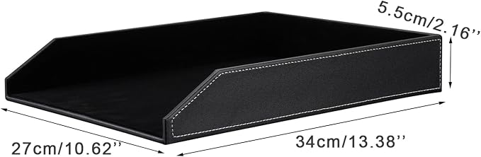 KINGFOM Letter Tray, PU Leather Paper Organizer Tray - Image 2