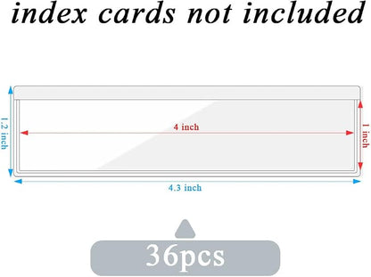 36 Pack 1.2" x 4.3" Self-Adhesive Label Holders Index Card Pockets - Image 4