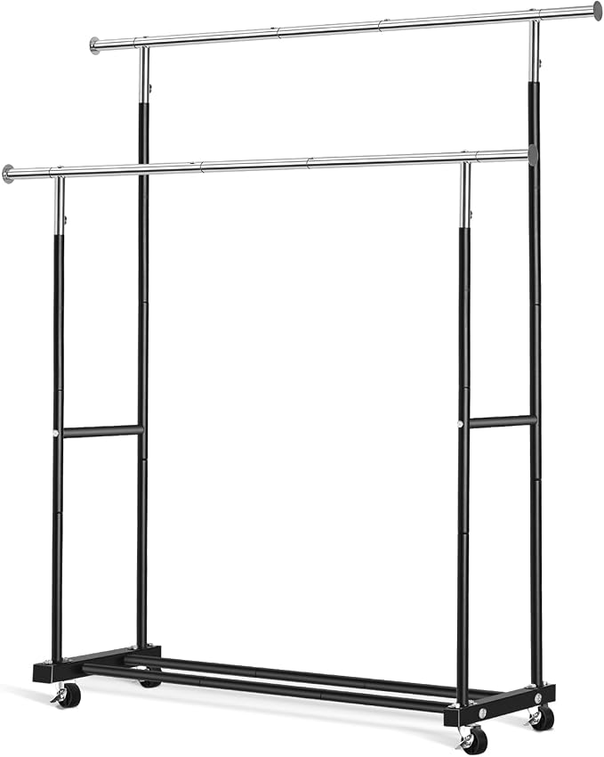 VICERII Double Clothing Rack, 130LB Capacity Heavy Duty Garment Rack by VICERII