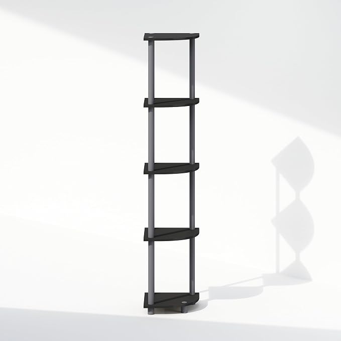 Furinno Turn-N-Tube Storage Shelves, 5-Tier Book Shelf, Corner Shelf, Toolless - Image 5