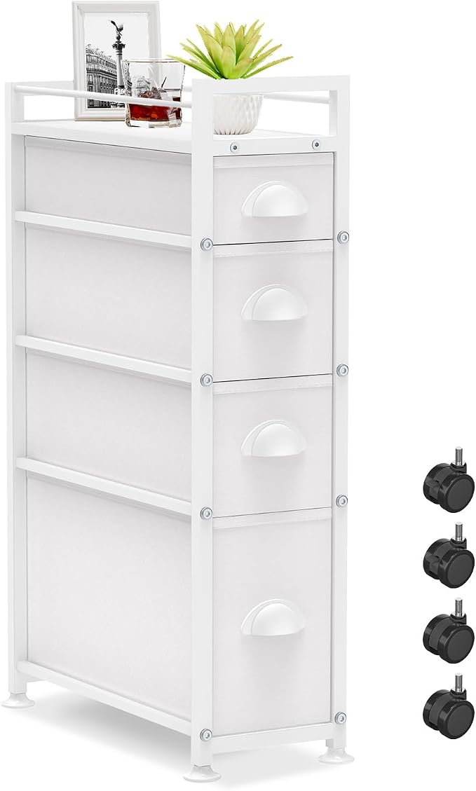 LASZOLA Narrow Cabinet Slim Storage Cart by LASZOLA
