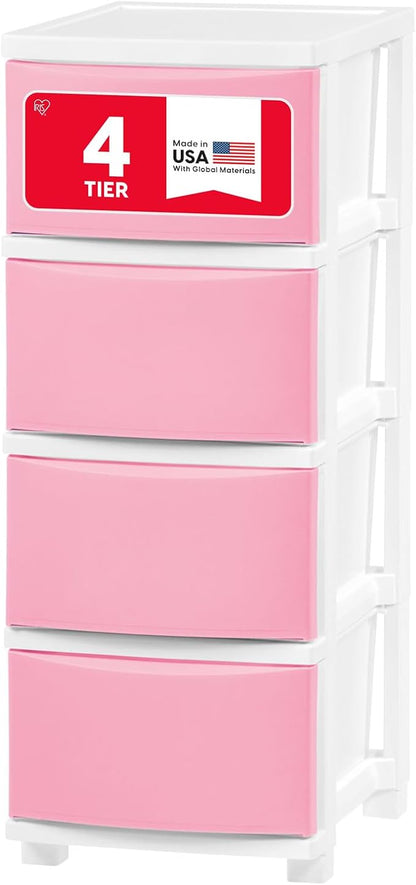 IRIS USA 4-Drawer Slim Narrow Storage Organizer, school essentials, beauty items by IRISUSA