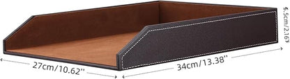 KINGFOM Letter Tray, PU Leather Paper Organizer Tray - Image 2