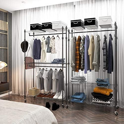 Heavy Duty Clothes Rack, Adjustable Rolling Garment Rack - Image 7