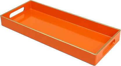 Orange Bathroom Vanity Tray for Countertop, Small Plastic Toilet Tank Versatile by Leemxiiny