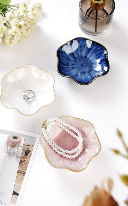 JAMEND CLXP Lotus Leaf Shape Ring Holder Dish, Small Key Bowl, Ceramic Trinket - Image 4