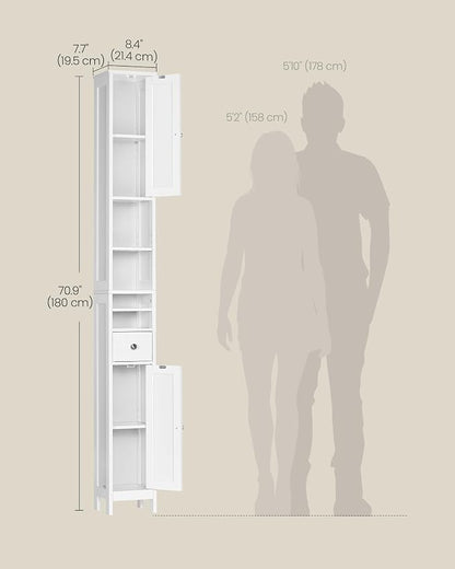 VASAGLE Tall Storage Cabinet, Slim Freestanding Floor Cabinet - Image 3