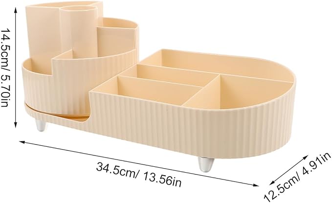 Rotating Makeup Organizer Set for Vanity – Large Capacity Cosmetic and Skincare - Image 2