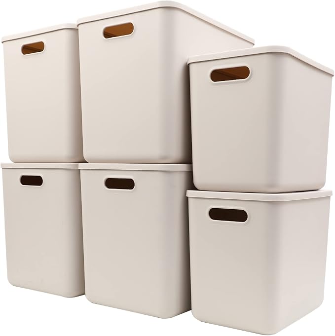 Plastic Storage Baskets With Lid Organizing Container Lidded Knit Storage by Yishyfier