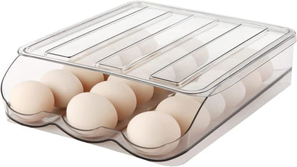 Egg Holder for Fridge, Automatically Rolling Egg Storage Container for by MesRosa