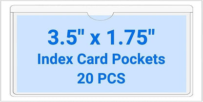 20 PCS Clear Self Adhesive Plastic Label Pockets, Top Loading Business & by Kvatr-X