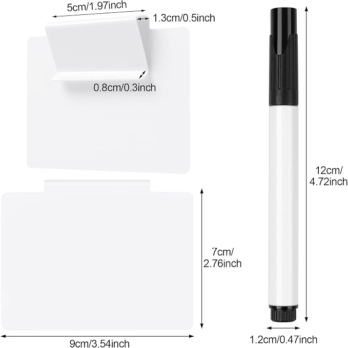 Utron 12pcs White Basket Labels, 3.5x2.7 Clip On PVC Labels - Image 2