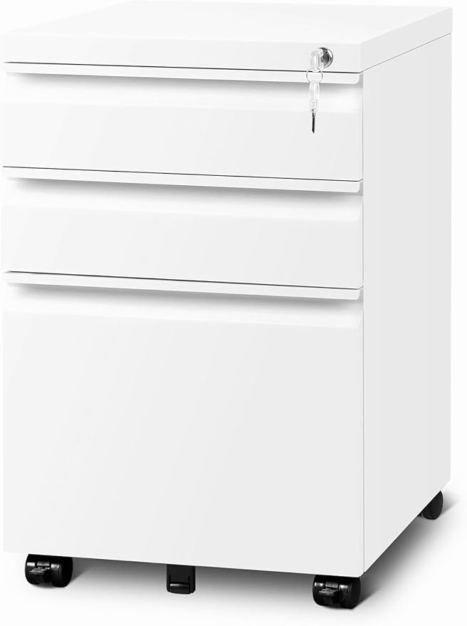 3 Drawer File Cabinet with Lock, File Cabinets by GUIZEEOPO