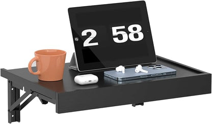 TEAMIX Wall Mounted Folding Bedside Shelf, 16.5''x12'' Space Saving Bed Side by TEAMIX