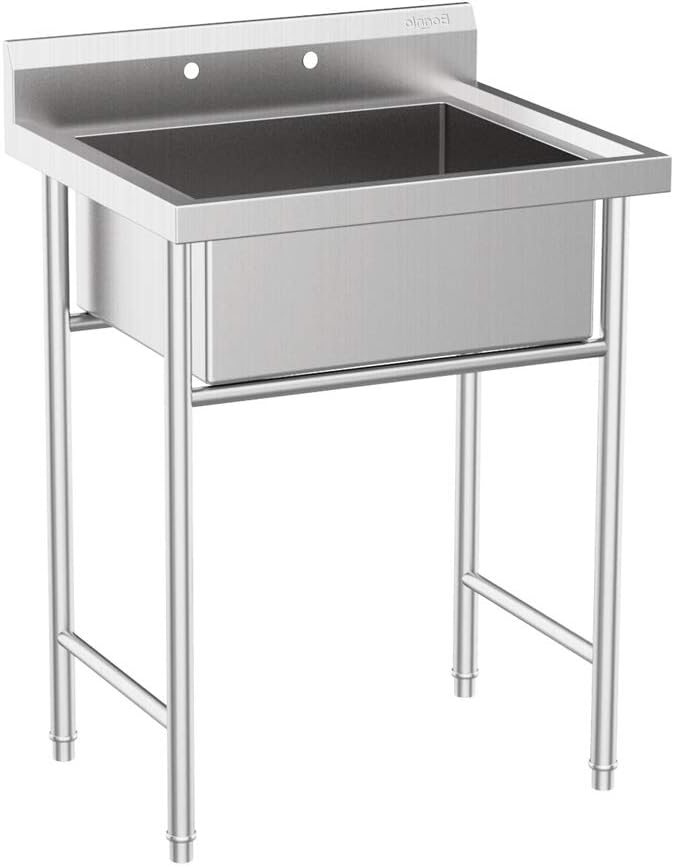 VINGLI Upgraded 28" Free Standing 304 Stainless Steel Utility Sinks by VINGLI