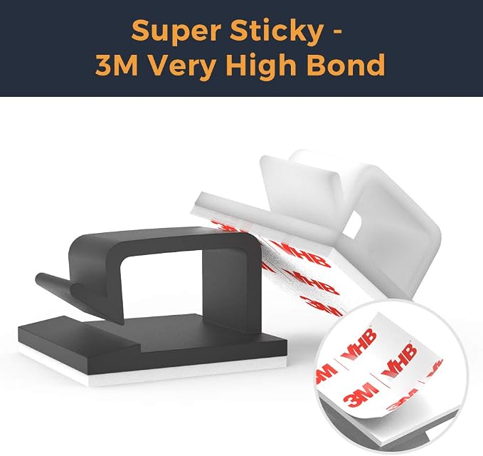 Cable Clips with Strong Self-Adhesive, XIAOXI R Shape Cable Management TV PC - Image 3