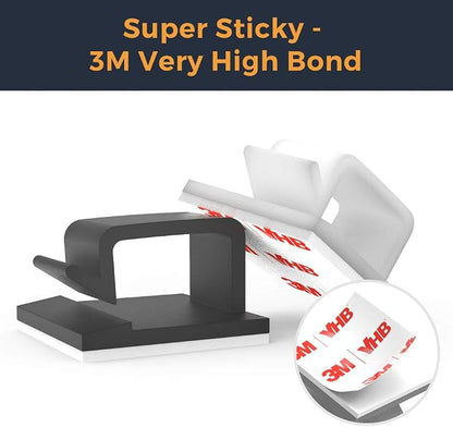Cable Clips with Strong Self-Adhesive, XIAOXI R Shape Cable Management TV PC - Image 3