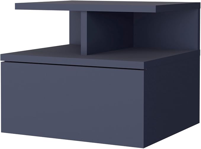 Floating Nightstand, 1 Drawer, Open Shelf, Wall Mounted Design - Image 4