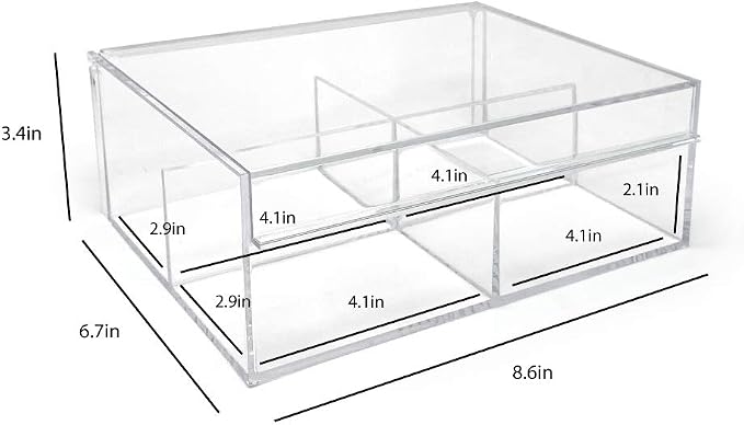 Isaac Jacobs 4-Compartment Clear Acrylic Organizer - Image 2