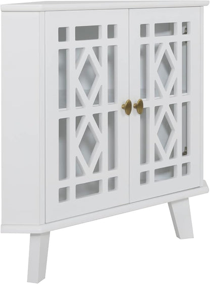 Scurrty 32'' Corner Shelf Stand, Small Corner Table Sideboard Cabinet - Image 9