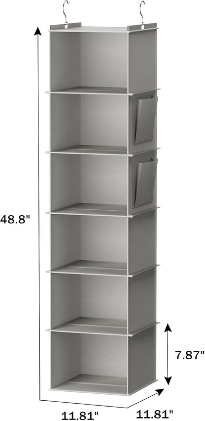 YOUDENOVA Hanging Closet Organizer, 6-Shelf Closet Hanging Storage Shelves - Image 3