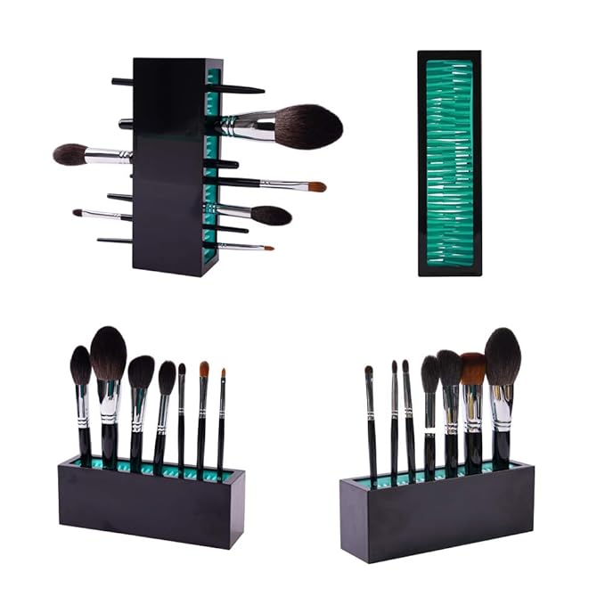 Makeup Brushes Holder Organizer, Silicone Vanity Air Drying Rack Display Storage - Image 7