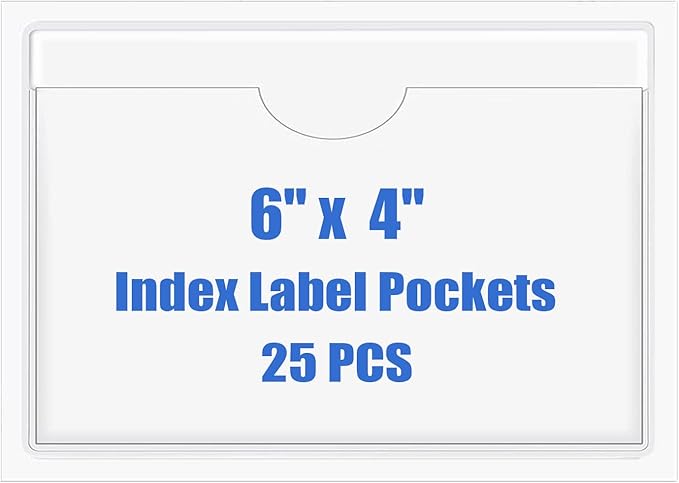 Origin-Joy 25 PCS Self-Adhesive Index Label Pockets by Origin-Joy