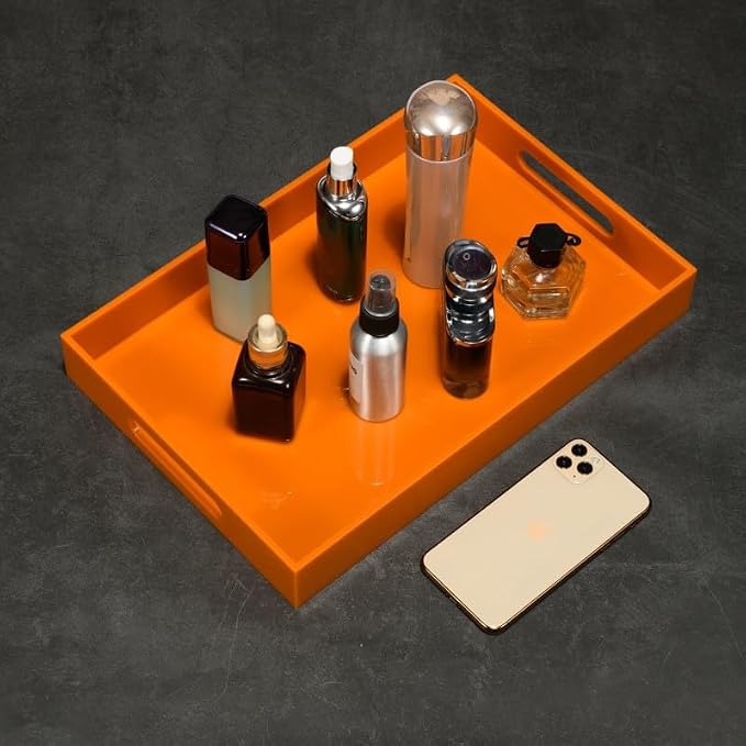 Orange Sturdy Acrylic Serving Tray - Image 5