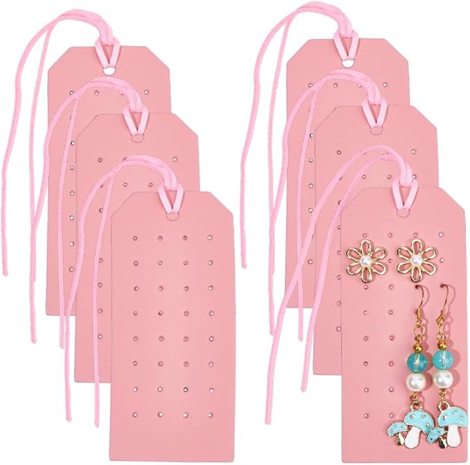 6Pcs Rectangle Pierced Stud Display Cards 32 Holes Portable PU Leather Earring by QUALITYCALFOVERA