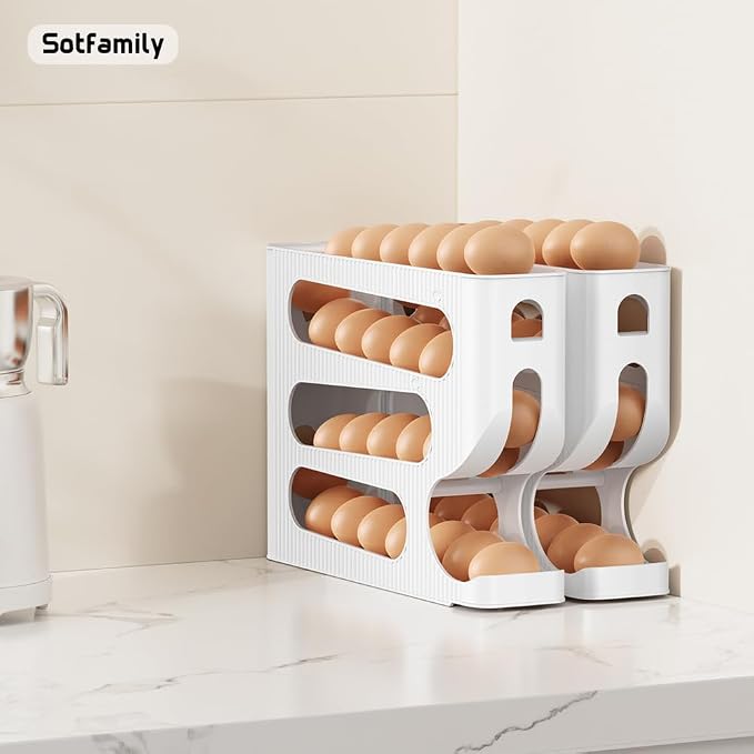 Egg Holder for Fridge, Automatic Rolling Egg Dispenser for Refrigerator - Image 9