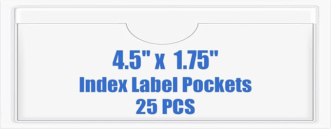 Origin-Joy 25 PCS Self-Adhesive Index Label Pockets by Origin-Joy