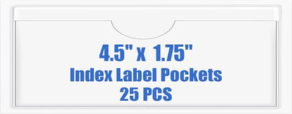 Origin-Joy 25 PCS Self-Adhesive Index Label Pockets by Origin-Joy
